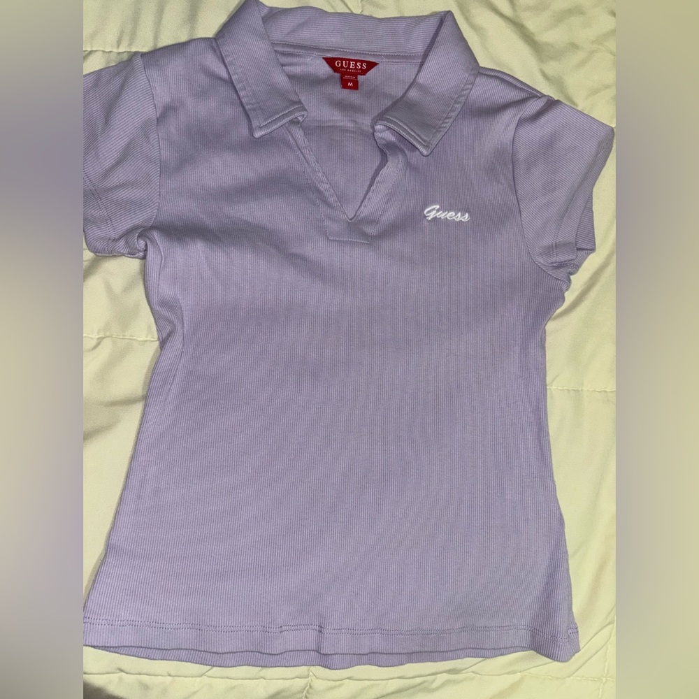 Guess Light Purple Ribbed Shirt